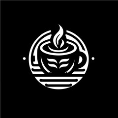 cup of coffee on black