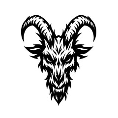 Black and White Demon Goat Skull Vector Illustration

 
