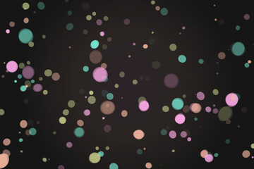 Abstract Background with Pastel Color Circles on Black Backdrop, Modern Decoration
