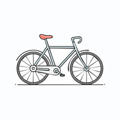 Vintage road bike vector illustration in a minimalist line art style, a symbolic design flag for eco-friendly transport and healthy lifestyle concepts
