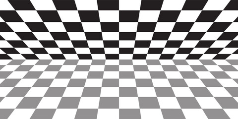 Black and white chess pattern. Checkerboard seamless vector illustration. Abstract checkered checkerboard for game. Grid geometric square shape. Race flag.