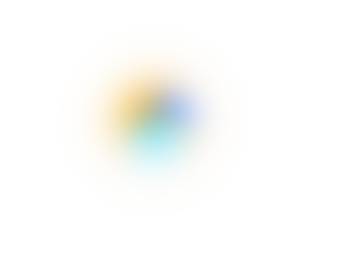 Abstract glowing orange to blue gradient circle with soft blur for poster, header, banner overlay transparent PNG