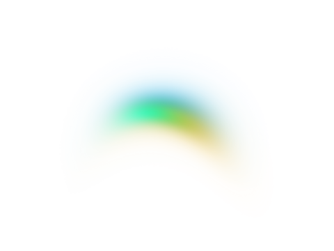 Abstract glowing curved gradient shape with blue to yellow fluid light for banner, overlay, header, template PNG