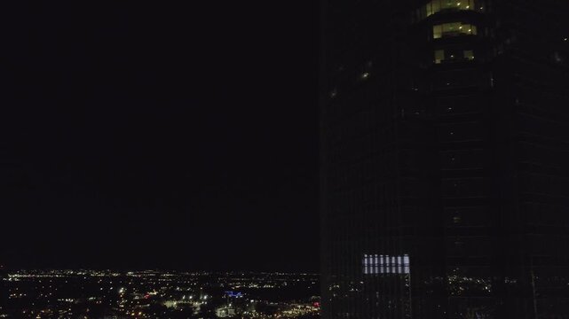 Devon Tower Oklahoma City Night Drone 4K