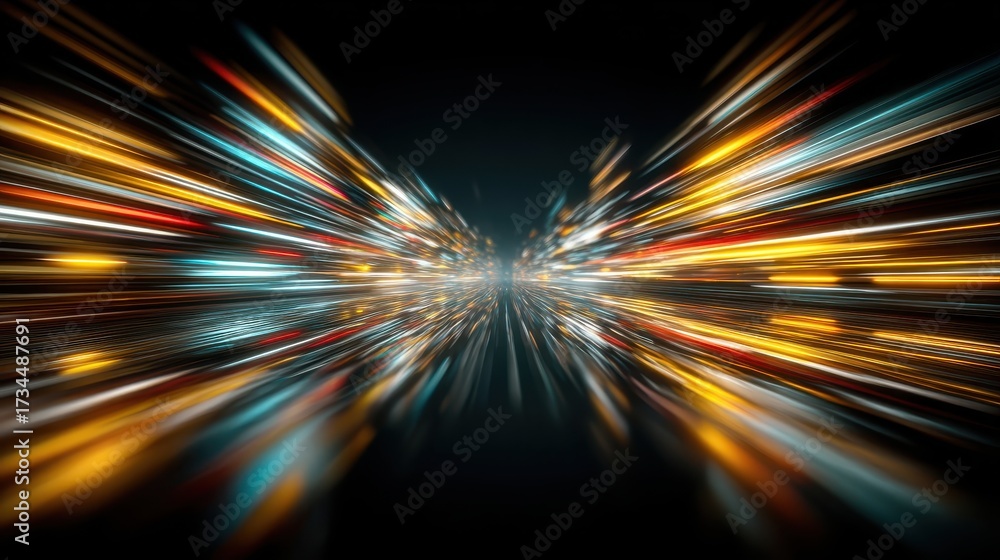 Canvas Prints colorful light trails in high-speed motion blur effect