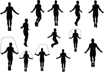 jumprope, fitness, exercise, workout, training, cardio, sport, athlete, silhouette, motion, endurance, strength, agility, balance, health, activity, rope, jumping, performance, energy