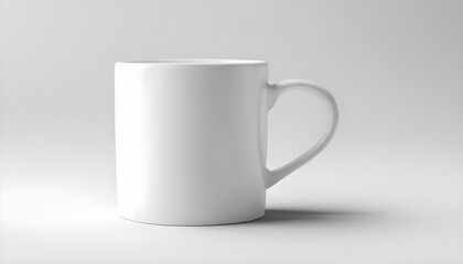 Fototapeta premium Creative white mug design showcase minimalist studio product photography modern aesthetic