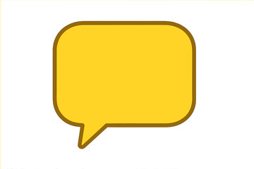 Naklejka premium Yellow speech bubble vector illustration for communication. Flat cartoon chat bubble icon for messages, comments, dialogue. Empty thought balloon for comics. Blank quote box template.