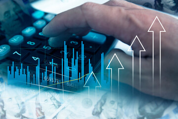 income management , interest rates increasing graph , financial plan