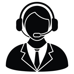 customer support vector icon on white background