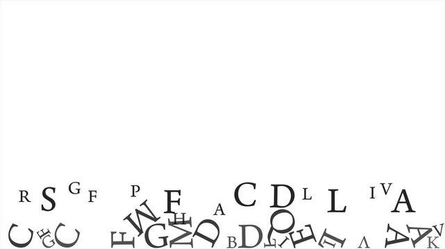 lettere che cadono dall'alto, pioggia di lettere, alfabeto, blog, scrivere