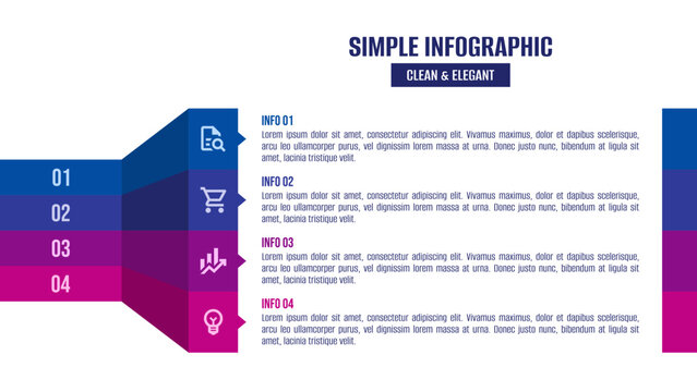Set of four colorful items infographic elements for your design. Modern infographic template. Creative 4 colors infographic. Info graphic with 4 colors and steps