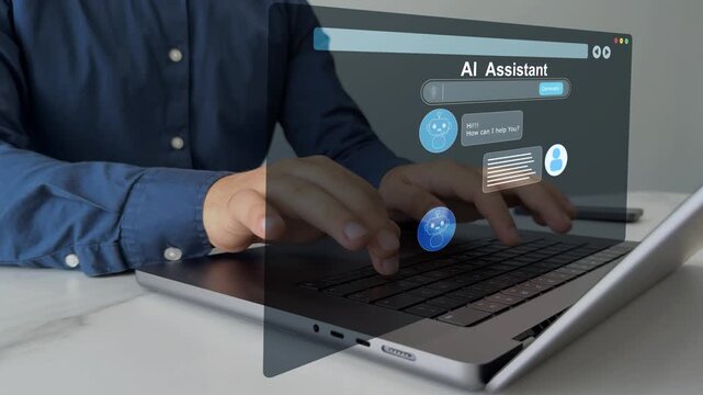 Chatbot conversation with Ai Artificial Intelligence Online customer service.AI chatbot that answers questions, assists with tasks, and engages in interactive dialogue to support learning.	