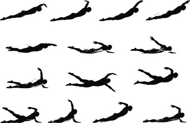 swimming, butterfly, stroke, athlete, sport, water, pool, training, competition, fitness, exercise, silhouette, motion, technique, endurance, performance, aquatic, swimmer, strength, speed