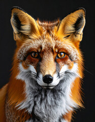 Fototapeta premium Majestic fox portrait with dramatic lighting