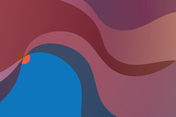 Abstract Swirls of Color with a Hint of Sun Embracing a Blue Abyss