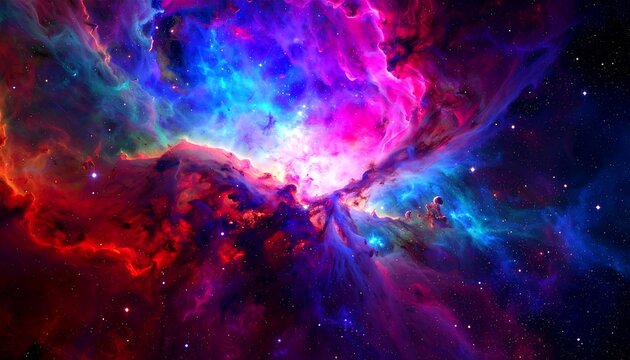 Vibrant nebula explosion in deep space