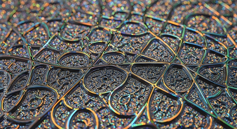 Wall mural intricate abstract pattern with geometric shapes and complex details