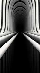 A captivating monochrome tunnel with a vanishing point, creating a sense of depth and mystery