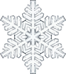 Elegant crystal snowflake for winter holiday designs