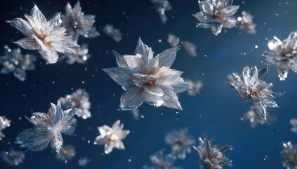 Delicate, light-silver flowers float in mid-air