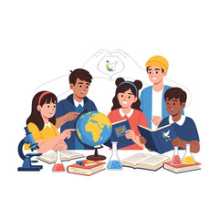 Collaborative learning and joyful play teachers guide diverse young children through engaging educational activities in a vibrant preschool environment