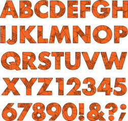 Halloween Spider Web Black Orange Alphabet