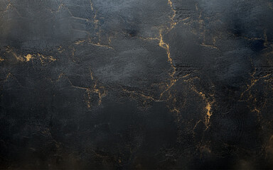 Dark grunge textured wall closeup with golden veins.