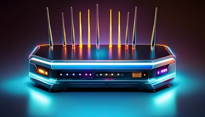 modern wi fi routers with sleek designs and led indicators