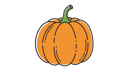 Delightful pumpkin with charming outline ready for autumn celebrations, harvest festivals, and playful seasonal designs and creative projects