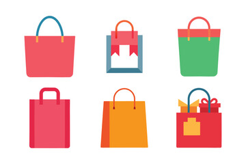 Shopping Bag Vector Illustration Set