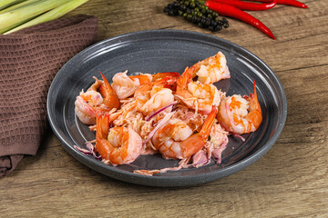 Shrimp cocktail with salad and sauce