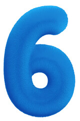 Decorative number illustration 6 fur style 