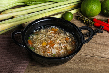 Asian gourmet crab soup with spices