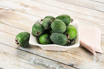 Sweet ripe juicyfruit feijoa