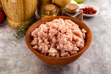 Homemade Raw pork minced meat