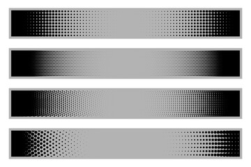 vector horizontal halftone banner templates