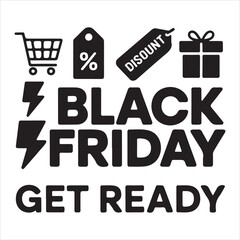 black friday vactor art icon pack icon set bandle banner silhouette black and white backgrount