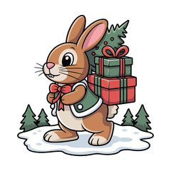 Cute Winter Rabbit Clipart