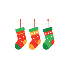 christmas socks on a white background