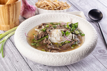 Vietnamese Pho Bo soup with beef