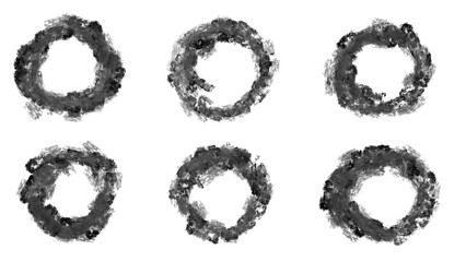 set of black circles transparent png. hand drawn rings