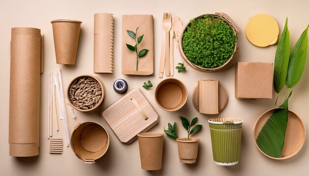 recycled materials arranged for sustainability