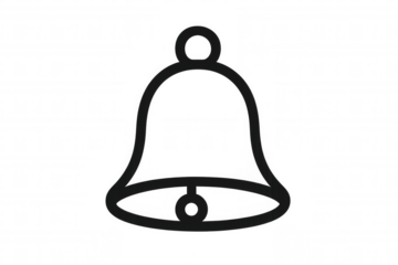 Bell icon symbolizing new messages, reminders, or important events across digital applications. Transparent background
