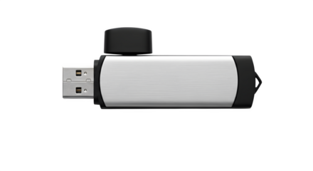 Modern usb flash drive isolated on transparent background, a portable storage device for transferring data, ensuring convenient and secure file management