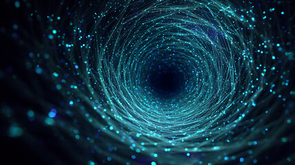 Stunning blue light spirals, modern technology background for digital design, data streams and futuristic concepts with vibrant bokeh effects