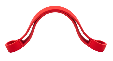 Red rubber luggage connector isolated on transparent background, a simple and effective way to connect two suitcases together for easier transport