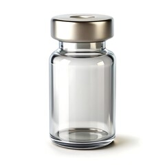 3d rendered vaccine vial with metallic cap pharmaceutical medical glass container