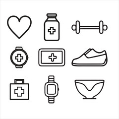 health care and medical  icons set. 
