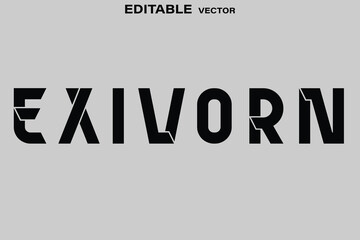 Distressed black text exivorn on gray background with editable vector label